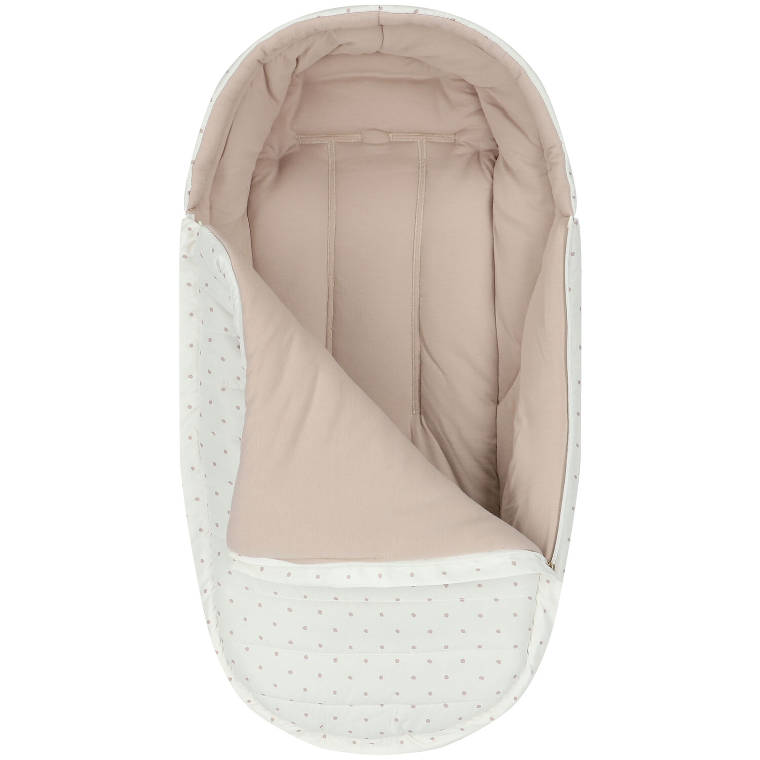 Ivory & Beige Polka Dots Baby Nest, 3, hi-res